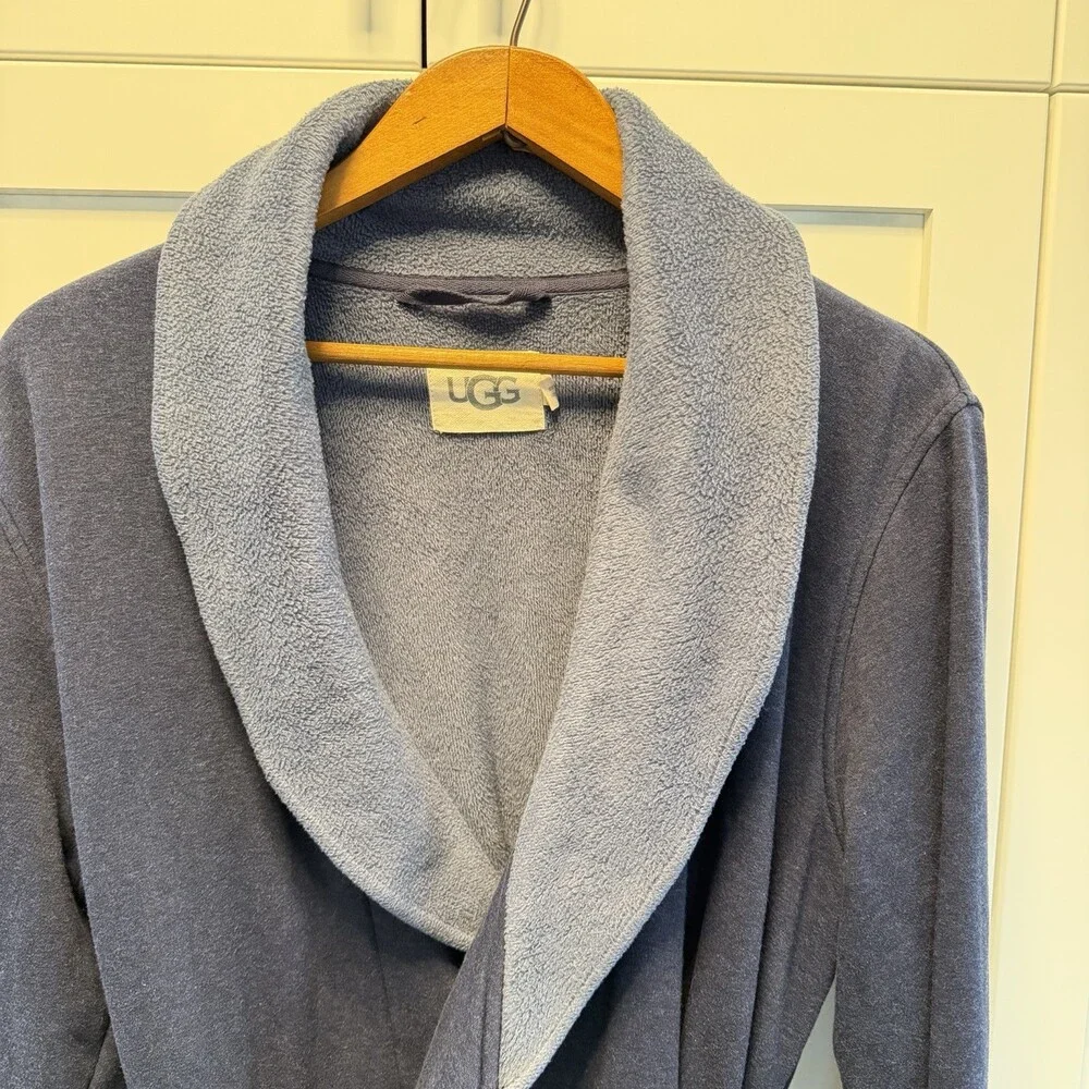 UGG Blanche II (Duffield) Robe Women's Size Large Navy Blue Soft Warm EUC - Picture 5 of 13